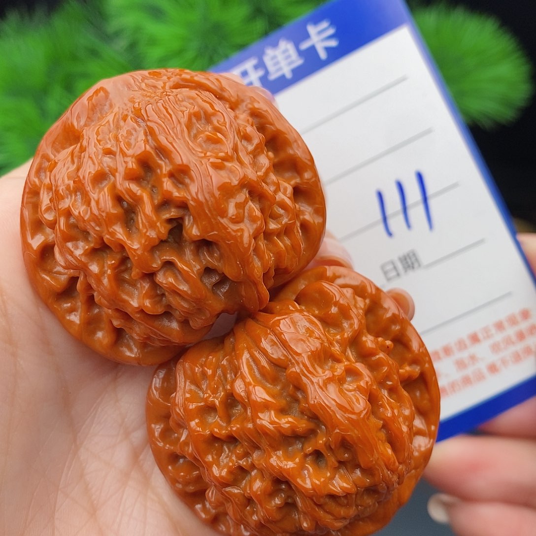 文玩核桃把件44红狮子111