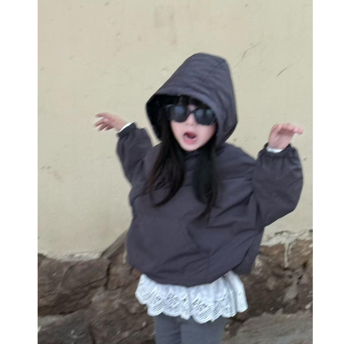 女童儿童25新款秋装连帽斜拉链两面穿碎花冲锋衣男童爆款外套夹克