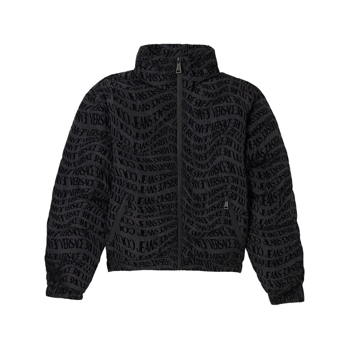 【范思哲】VJC秋冬季花纹长袖男款立领拉链羽绒服