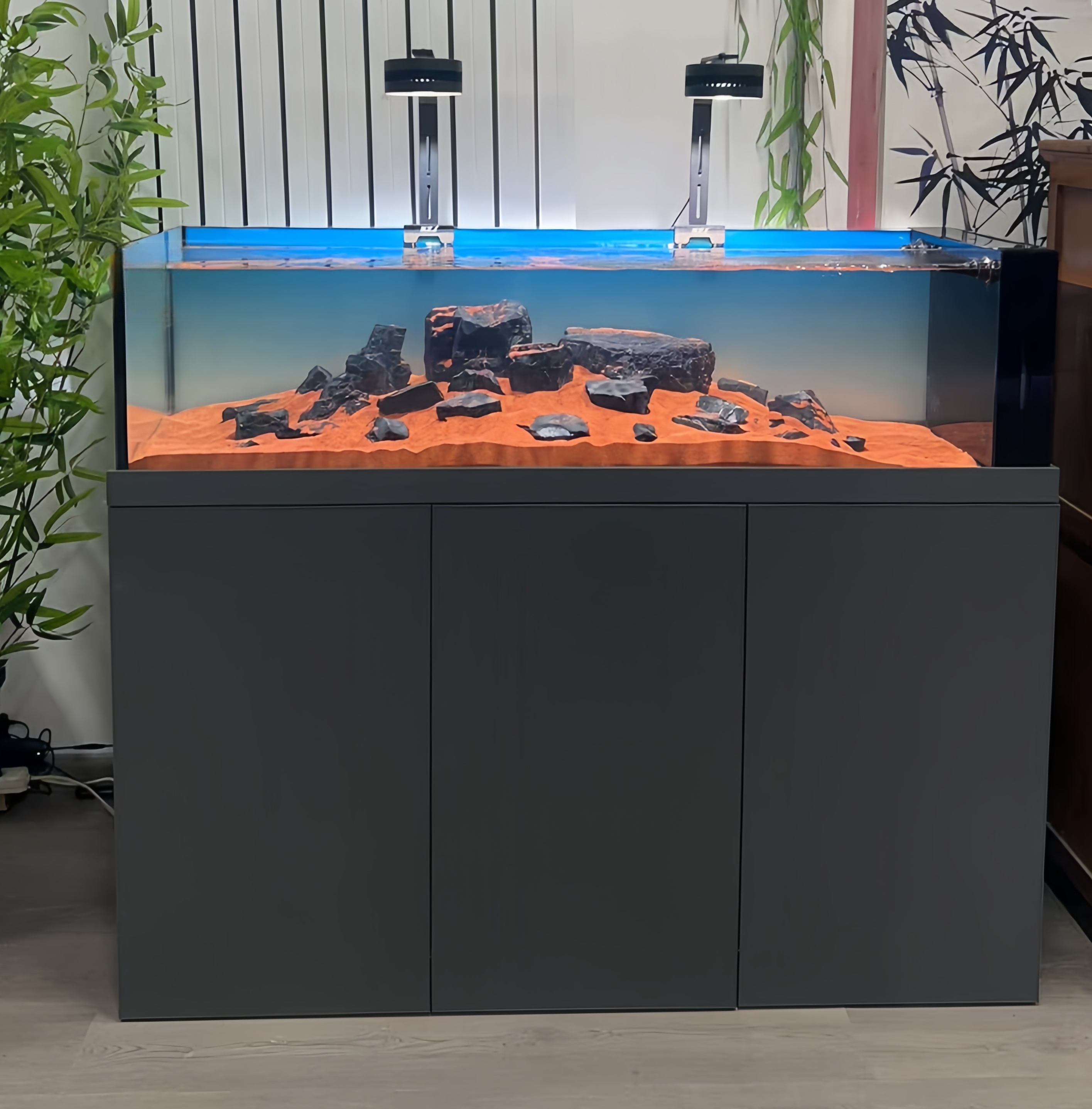 鱼妃妃 A款 溪流缸 右侧溢流双上双下水底滤生态溪流鱼缸