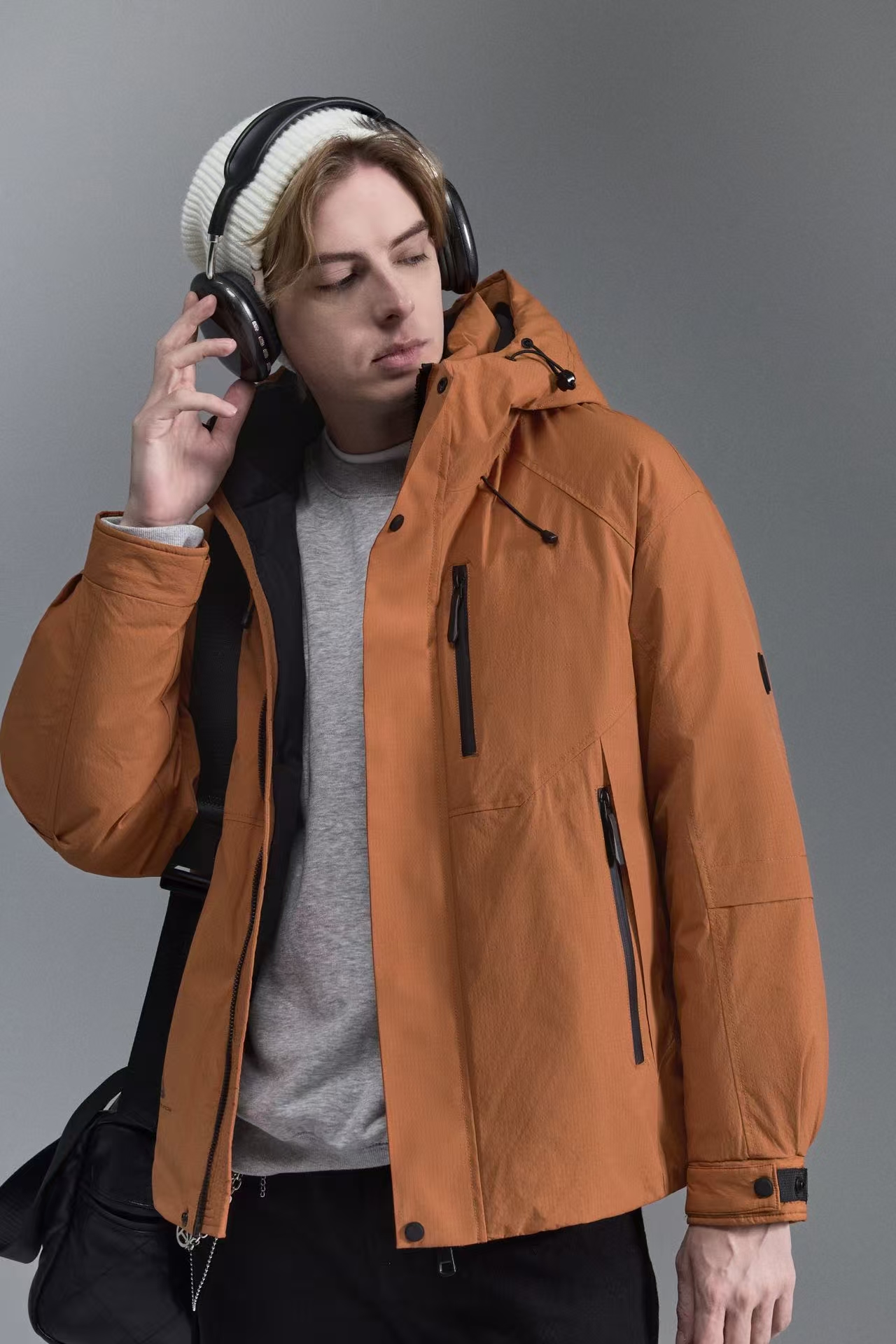 【ZAGEVI】冬季羽绒服冲锋衣工装外套防水保暖防风连帽朋克男款户外