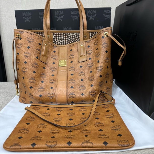 99新 MCM mcm 托特中号子母包 单肩手提包 024