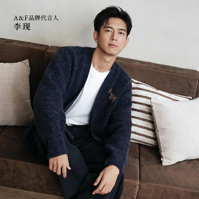 【李现同款】AF男装25秋冬新款经典大麋鹿针织开衫毛衣KI120-5180