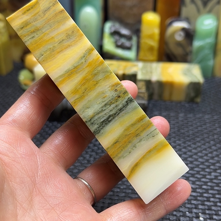 一***橙青田石印章石印章石