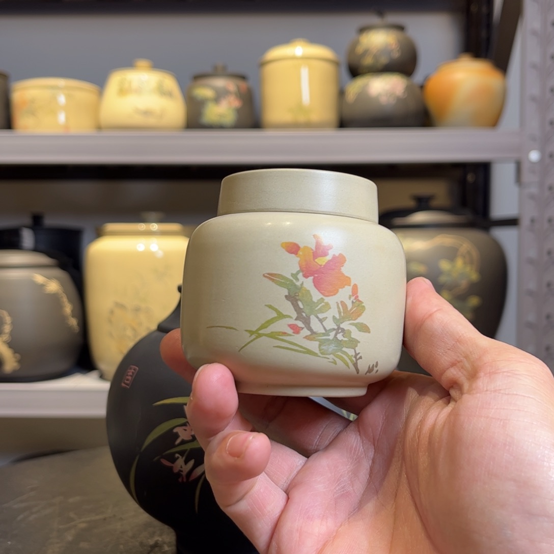 罐正品迷你白泥刻填斗茶罐