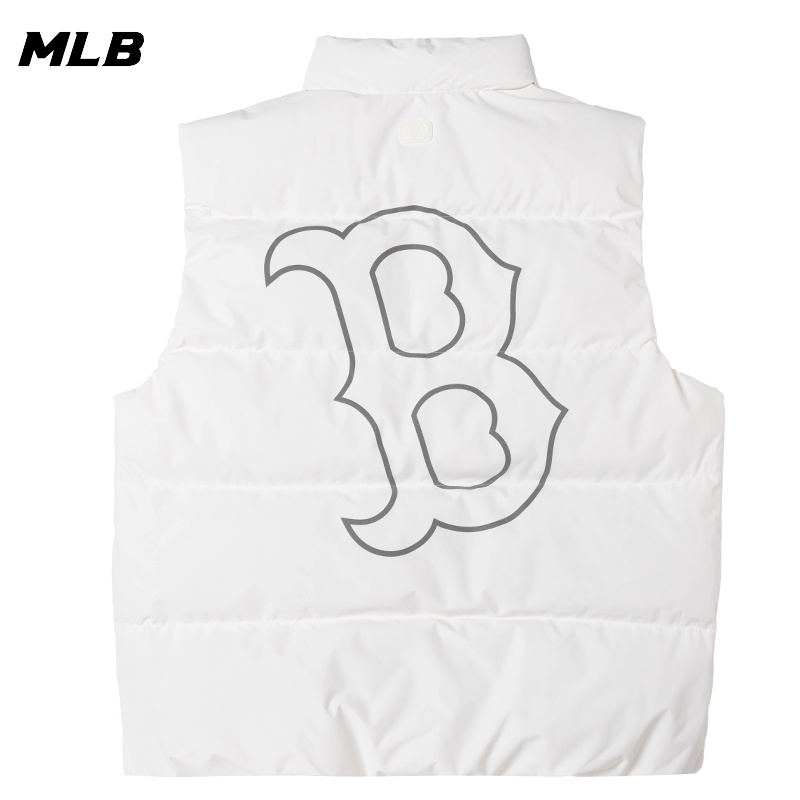 MLB羽绒马甲情侣装冬季新款运动休闲服保暖棉羽外套3ADVB0146