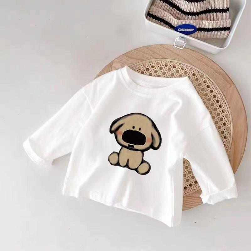 100%棉新款纯棉长袖T恤春秋季童装中小儿童中国风男女童打底衫潮