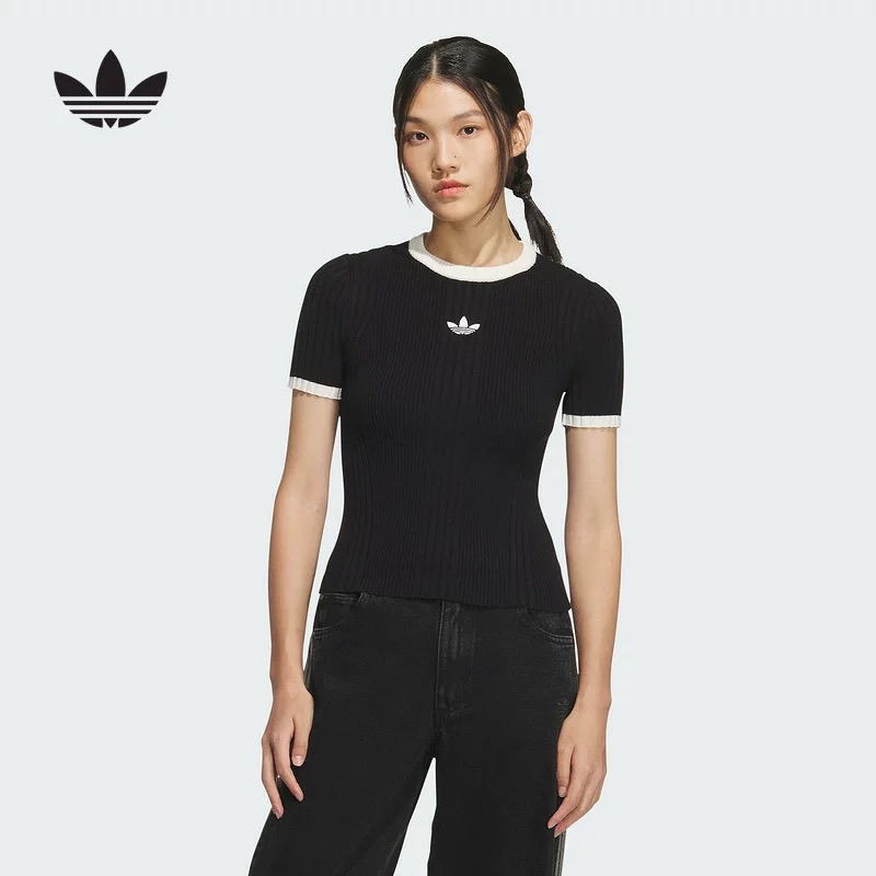 adidas阿迪达斯三叶草OTT TIGHT修身半袖秋季女短袖T恤 KS6110