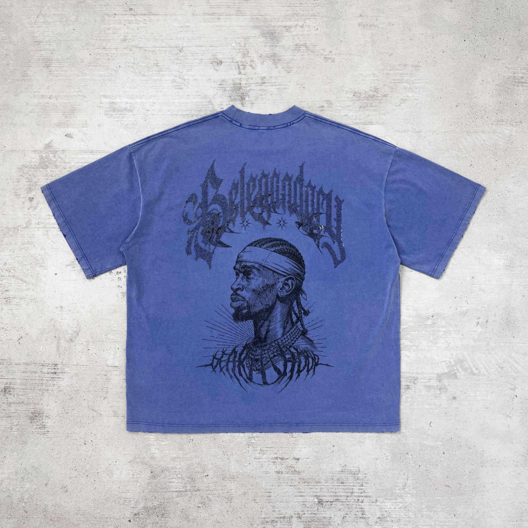 【成为传奇】DEARHOOP 水钻LOGO 球星艺术插画 美式高街潮牌短袖T恤