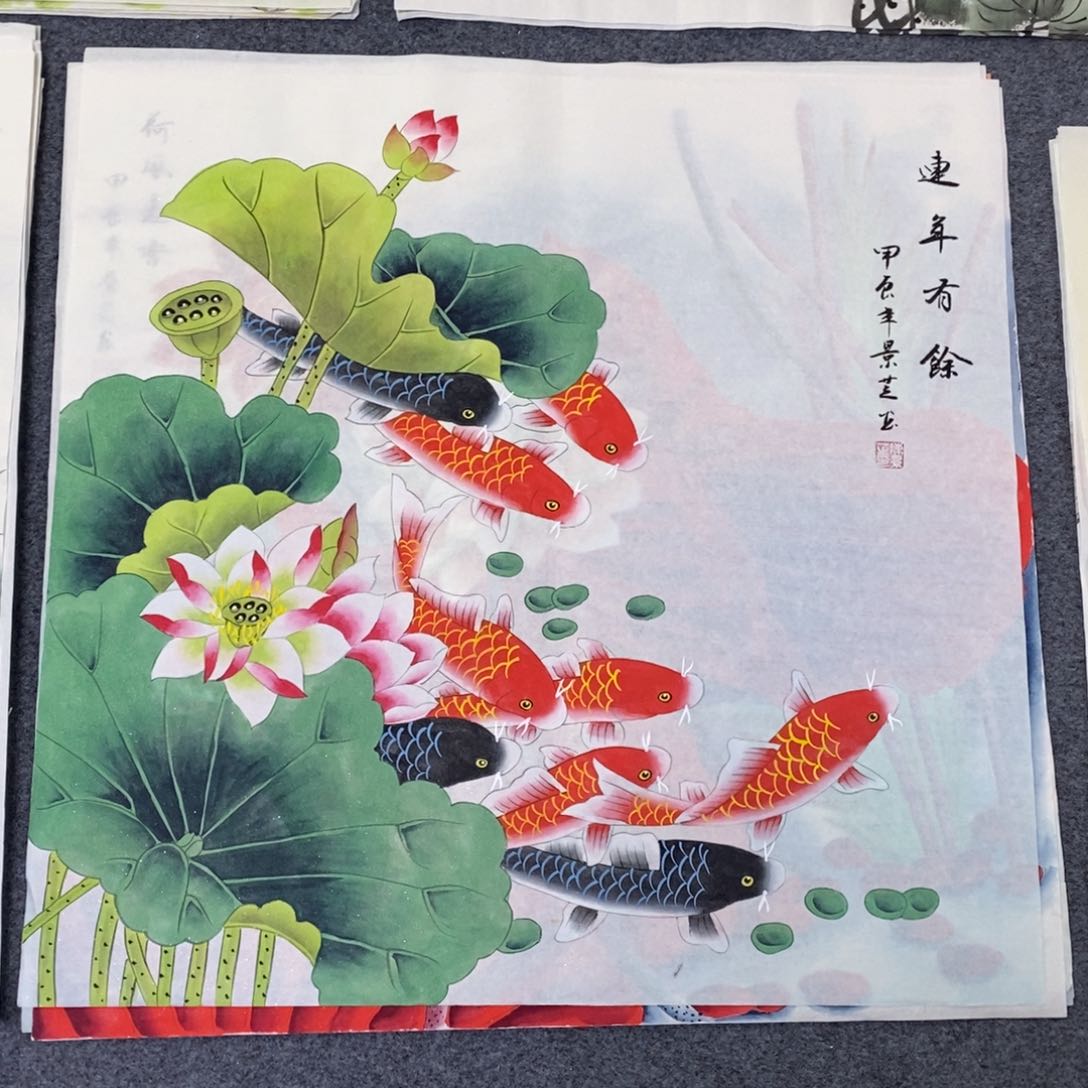 国画尺寸68✖️68手绘工笔斗方