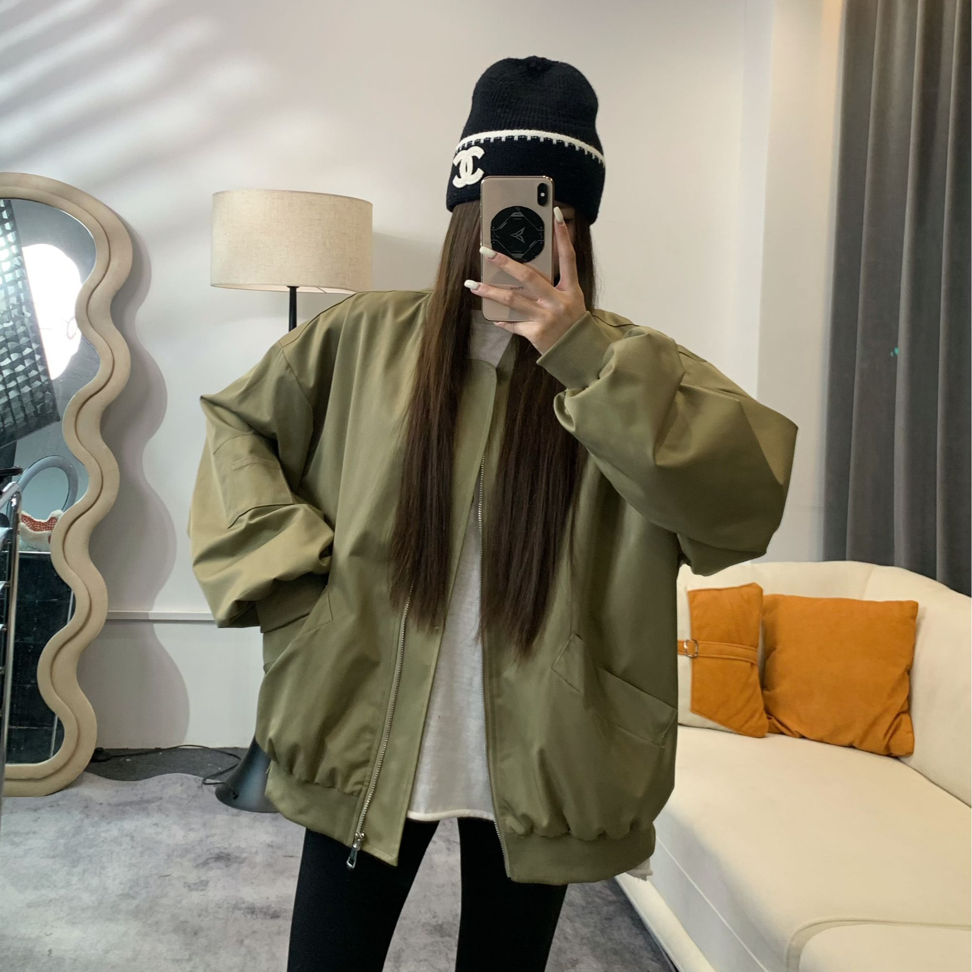 秋冬宽松加棉外套工装百搭韩版夹克男女同款ins美式818