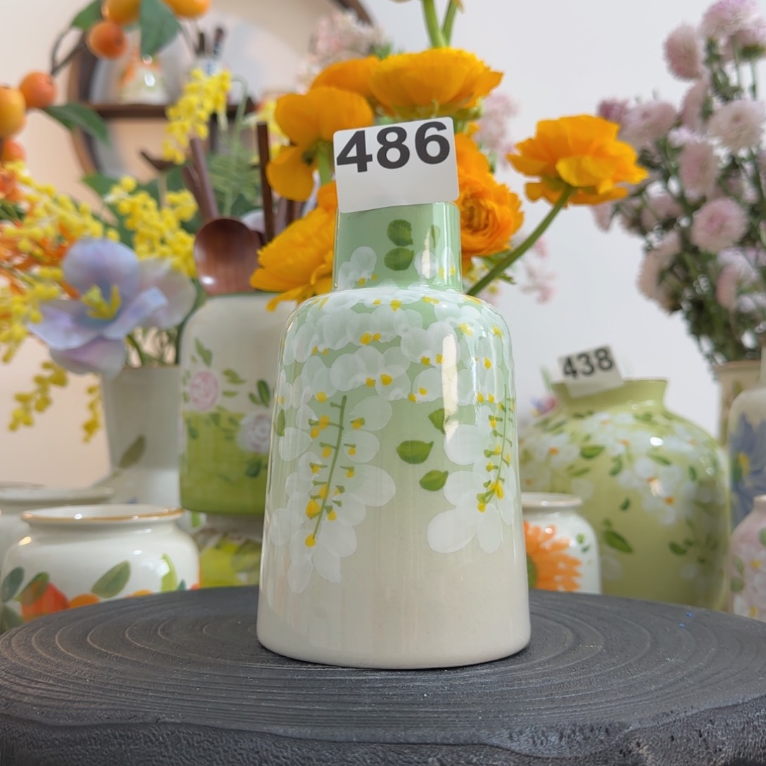 摆件景德镇陶瓷手绘花瓶摆件无孔