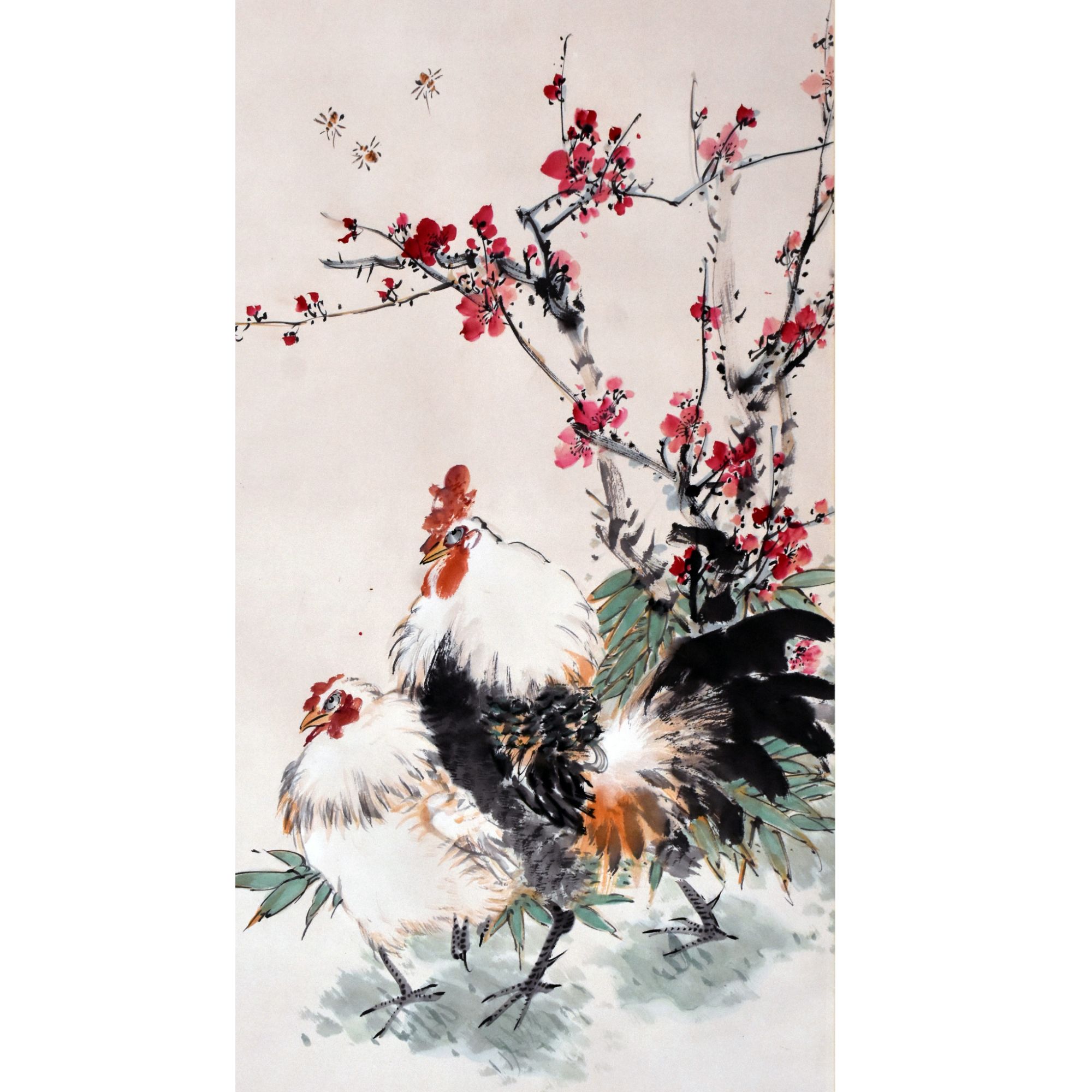 HM0598 梅花双吉图 67×40cm 纸本立轴 2.4平尺
