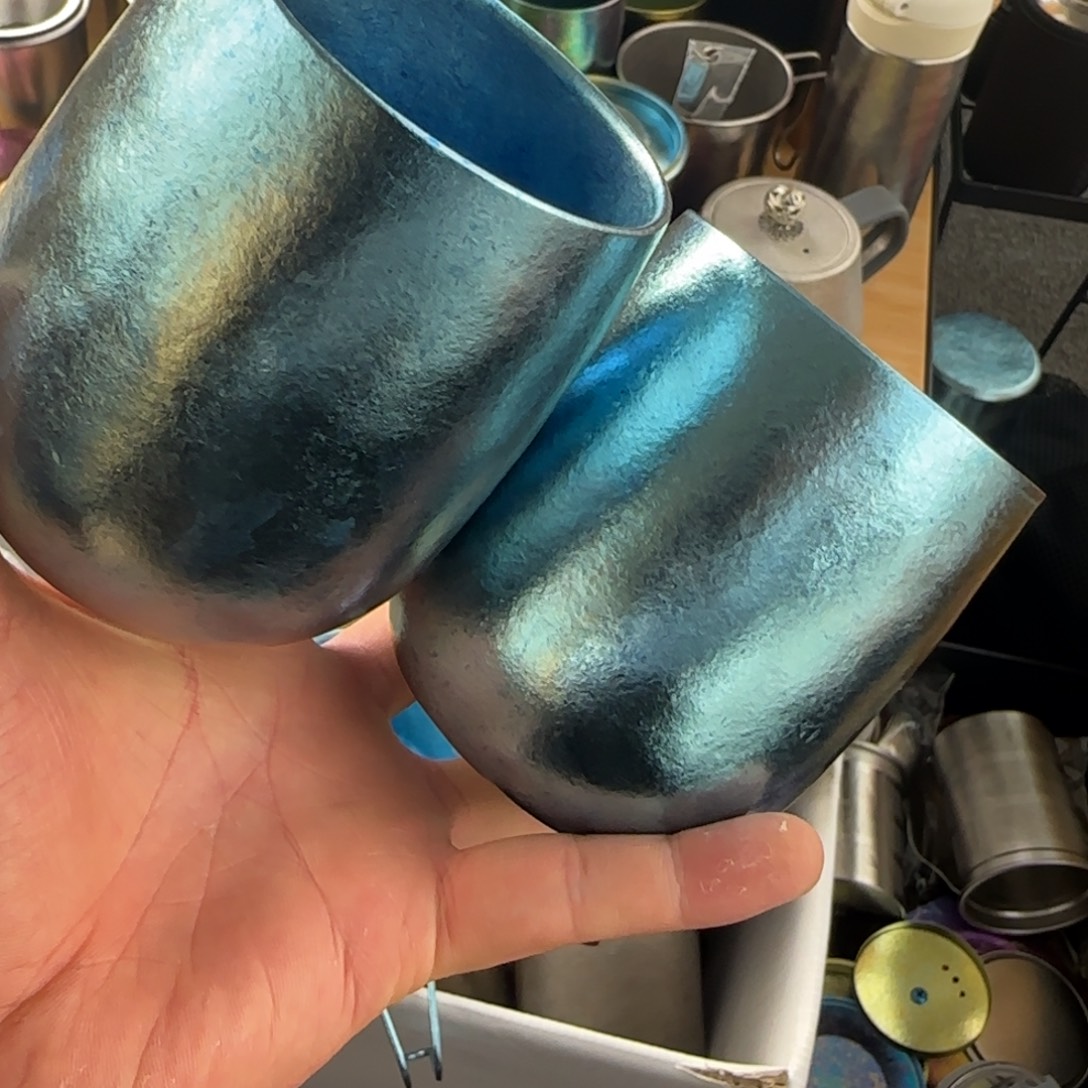 金属两个蓝色260鹅蛋杯微瑕