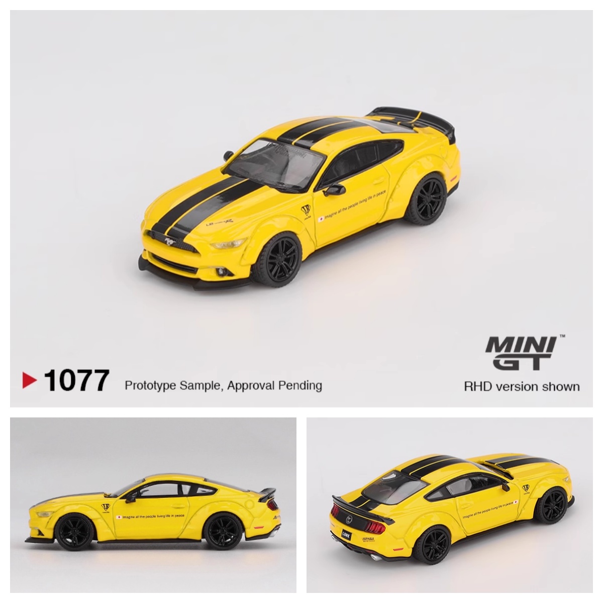 MINIGT 1077# 1:64 福特 野马 LB MUSTANG 黄色 合金汽车模型