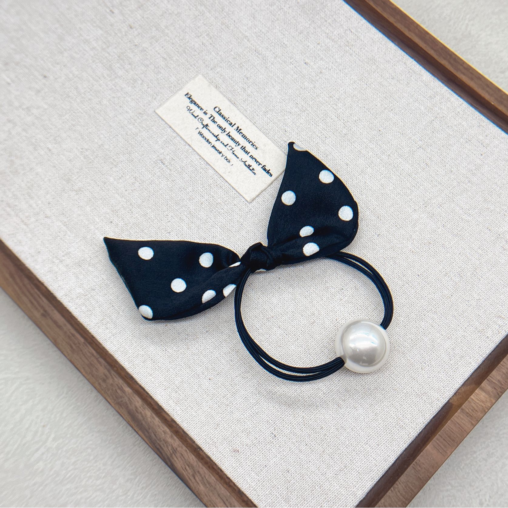 BAOSHATI/宝莎缇F-855韩版波点蝴蝶结皮筋