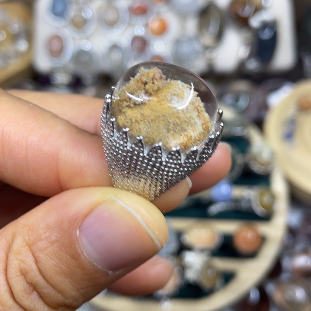 【闪购商品】银S925镶嵌珠宝半成品水晶戒指