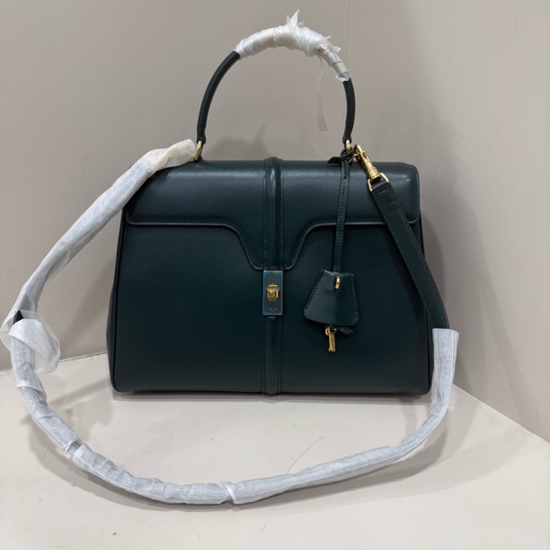 95新 Celine/思琳 【龙】99BJ04 墨绿色soft光面单肩包