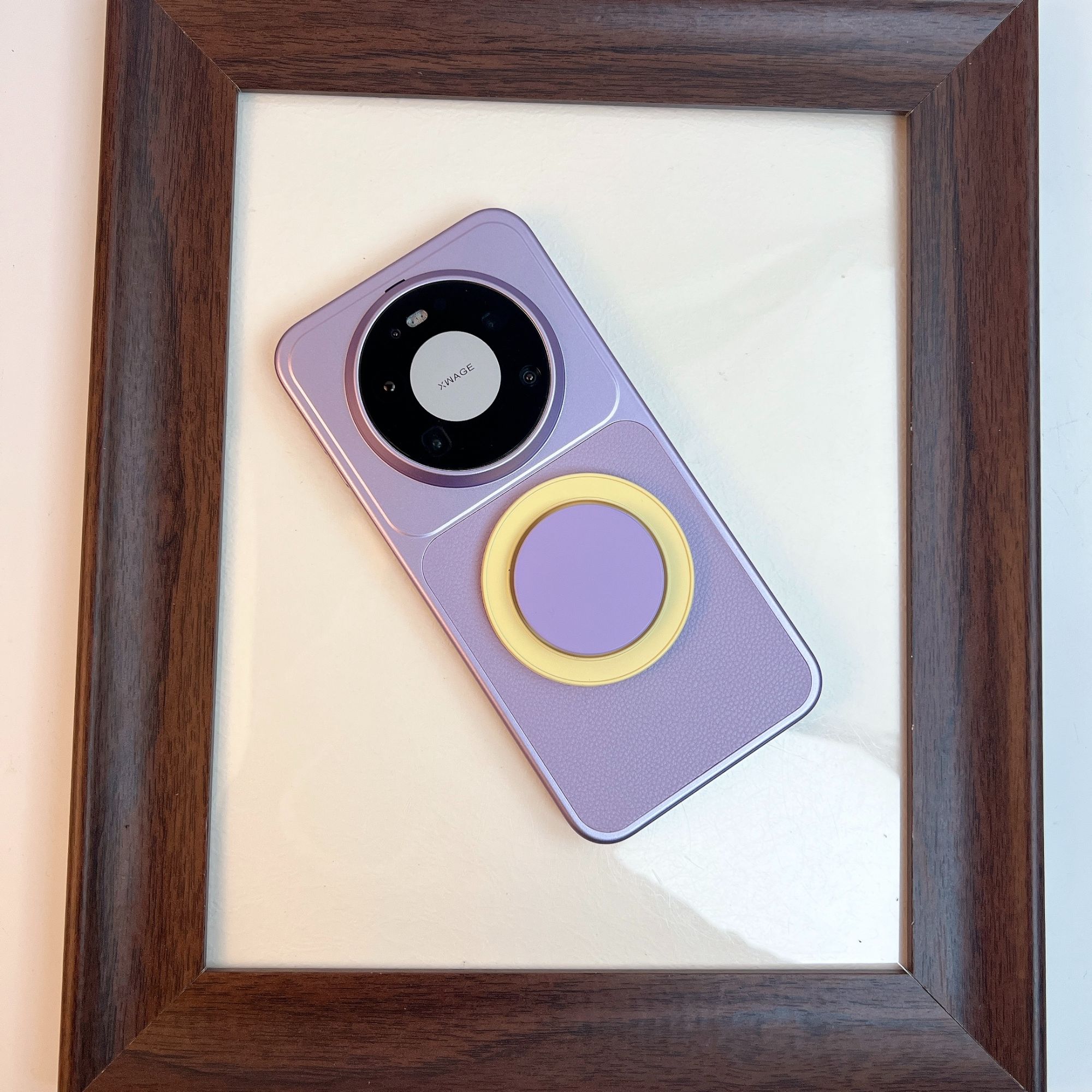 品申原创多款式轻奢糯米紫撞色磁吸支架适用华为mate80peo手机壳