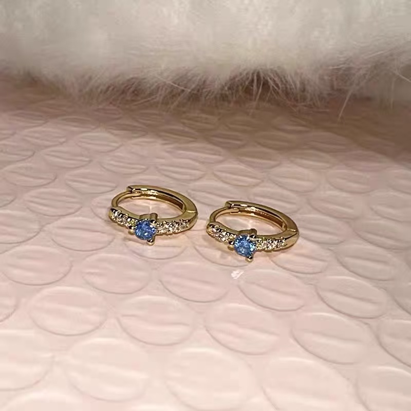 合金耳饰 BIBI【海蓝点锆】耳钉EH098