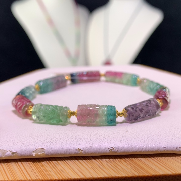 双色碧玺手链未镶嵌