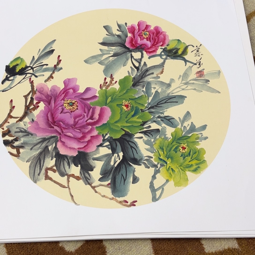 国画吴兰芬50-50卡纸作品艺