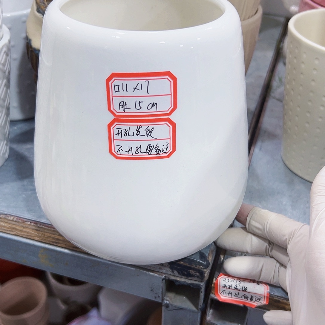 有孔外贸尾单陶瓷花盆凑单10米包邮