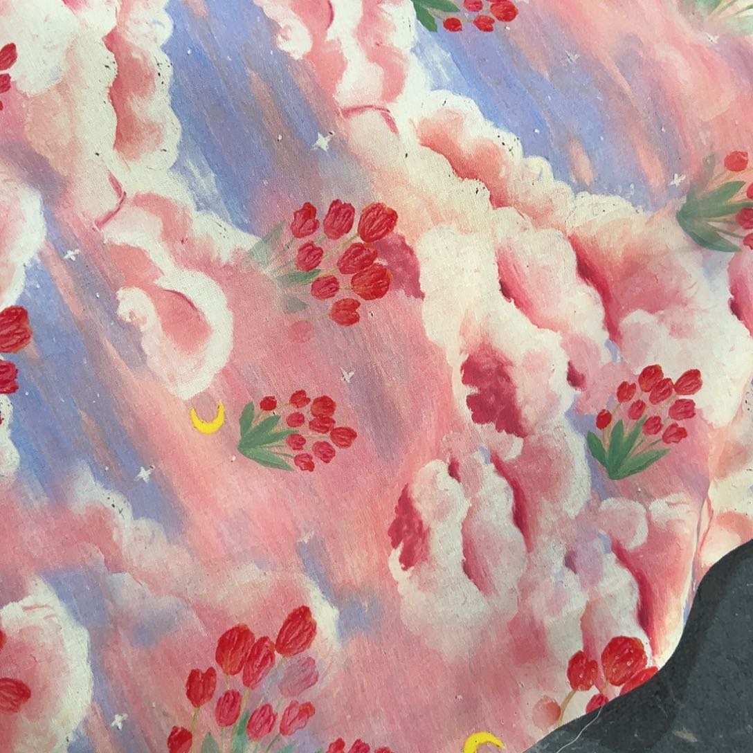 一米价纯棉平布1.1米宽果子布艺静静后面