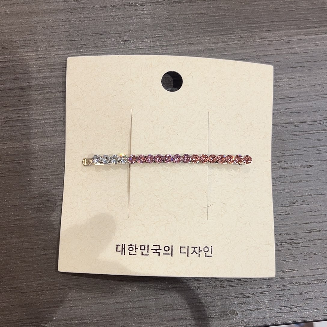 布艺非金属拼色钻一字夹一只