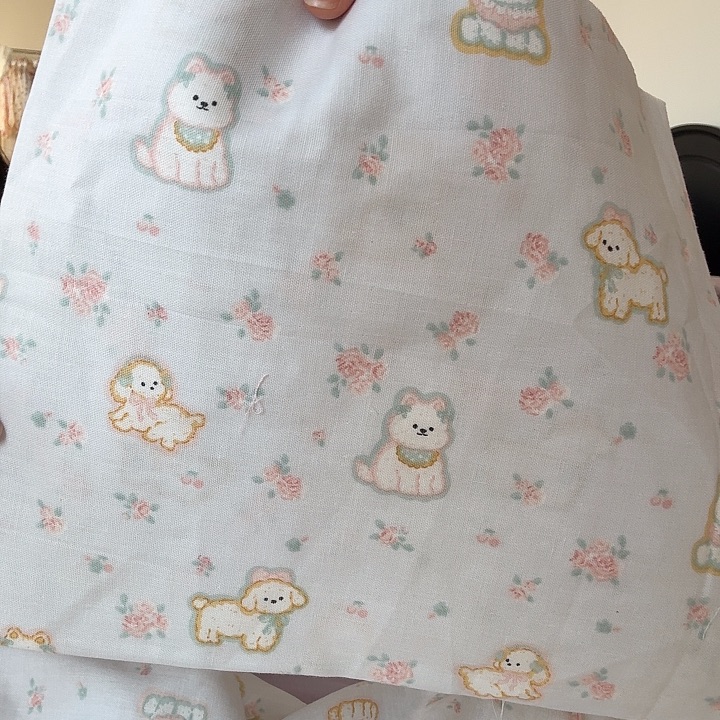 棉棉蓝小狗定制床笠120.70.6