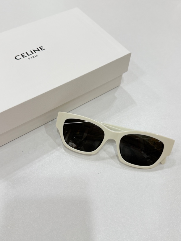 95新 Celine/思琳 夏七中古/celine白色太阳镜