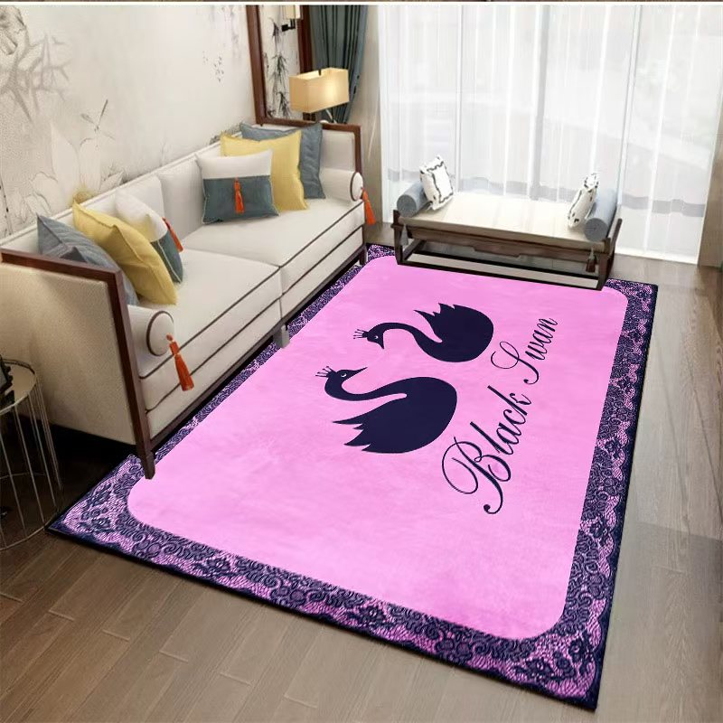 【高端金丝绒客厅毯】客厅毯2*1.4米-家用茶几垫地毯-粉天鹅