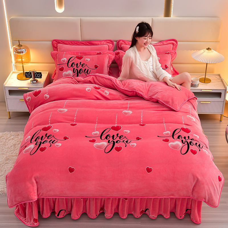 【2025新款】冬季加厚牛奶绒四件套加绒珊瑚法兰绒床单被套三件套