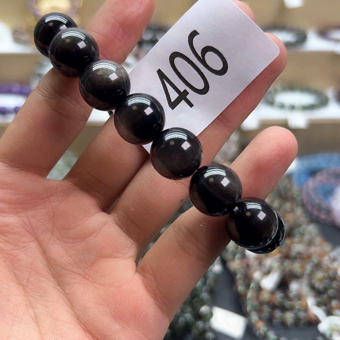 黑曜岩手链未镶嵌手链