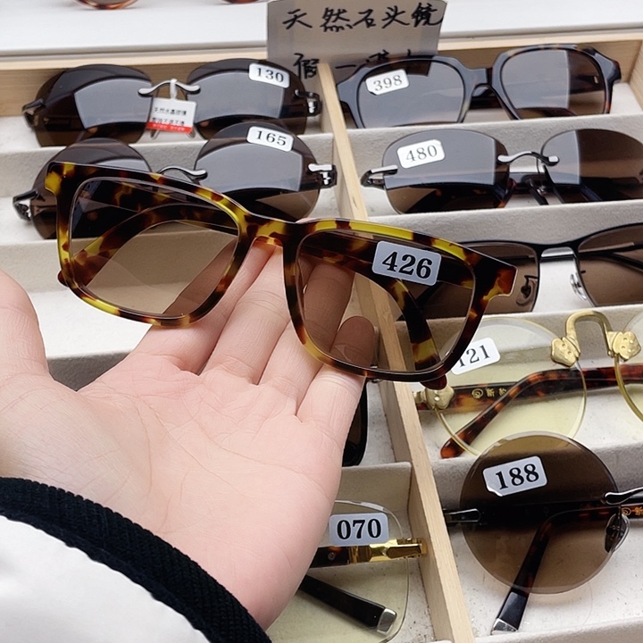 全框款纯天然水晶石头眼镜