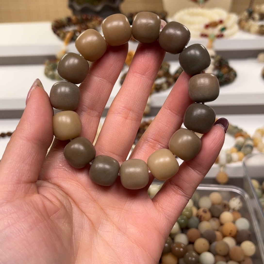 白玉菩提手串干磨手串灰啦