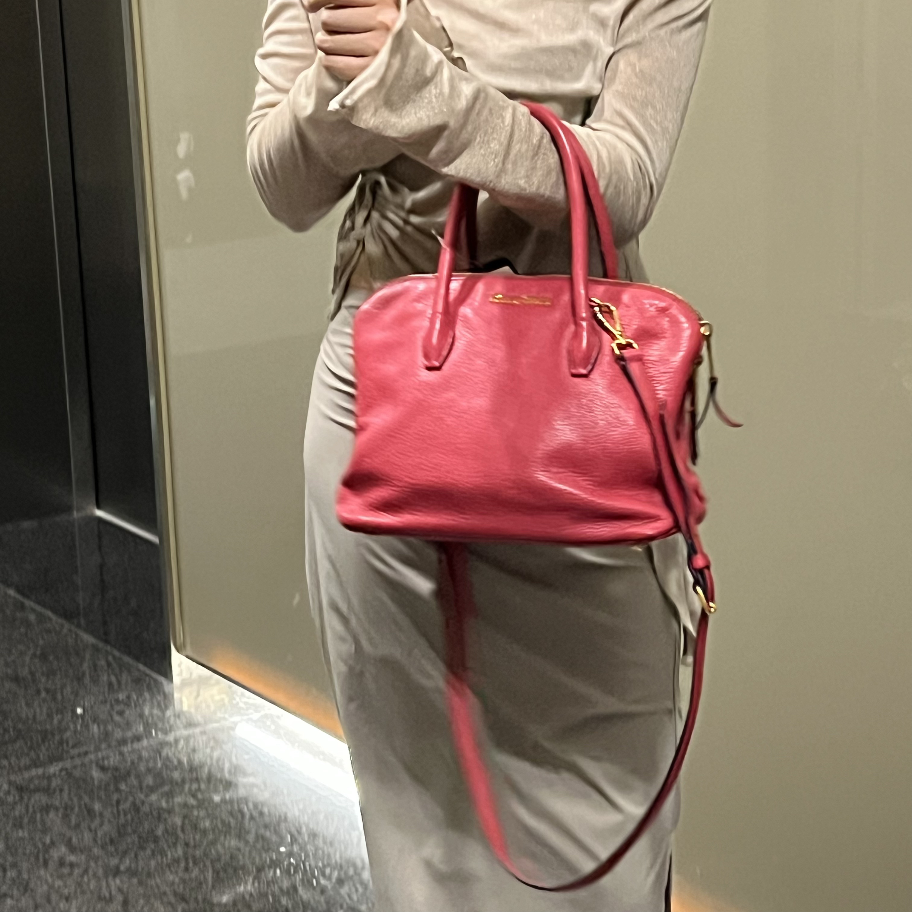 95新 MIU MIU/缪缪 95新miumiu玫粉色手提包14173189