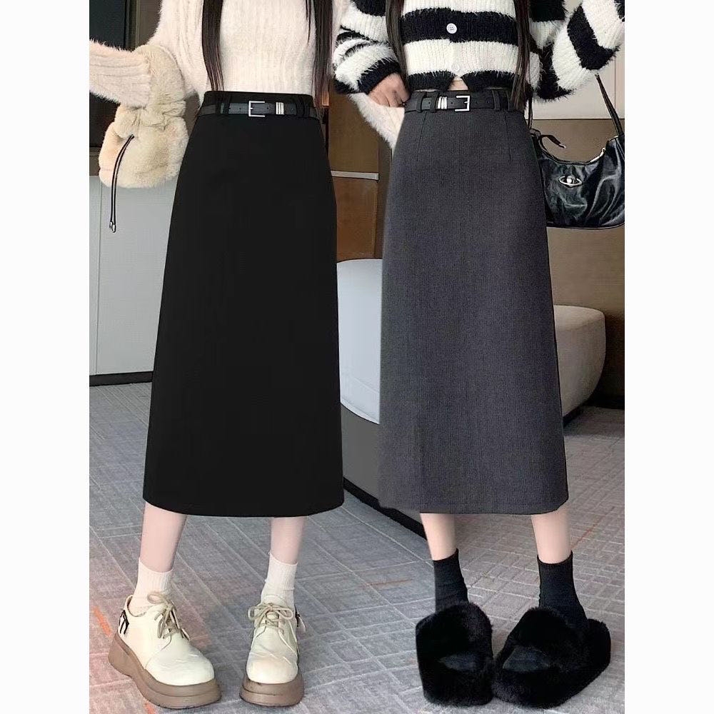 【201-300】秋冬长裙 加厚毛呢裙子长裙百褶裙呢子百搭女 直BO拍