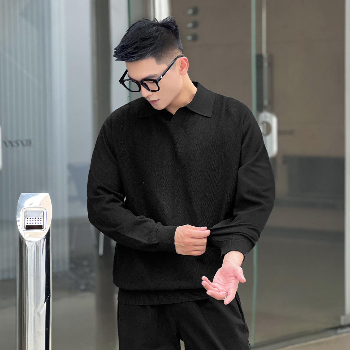 二十二号穿搭【慵懒人夫感】秋冬季老钱风古巴领polo衫男士保暖内搭