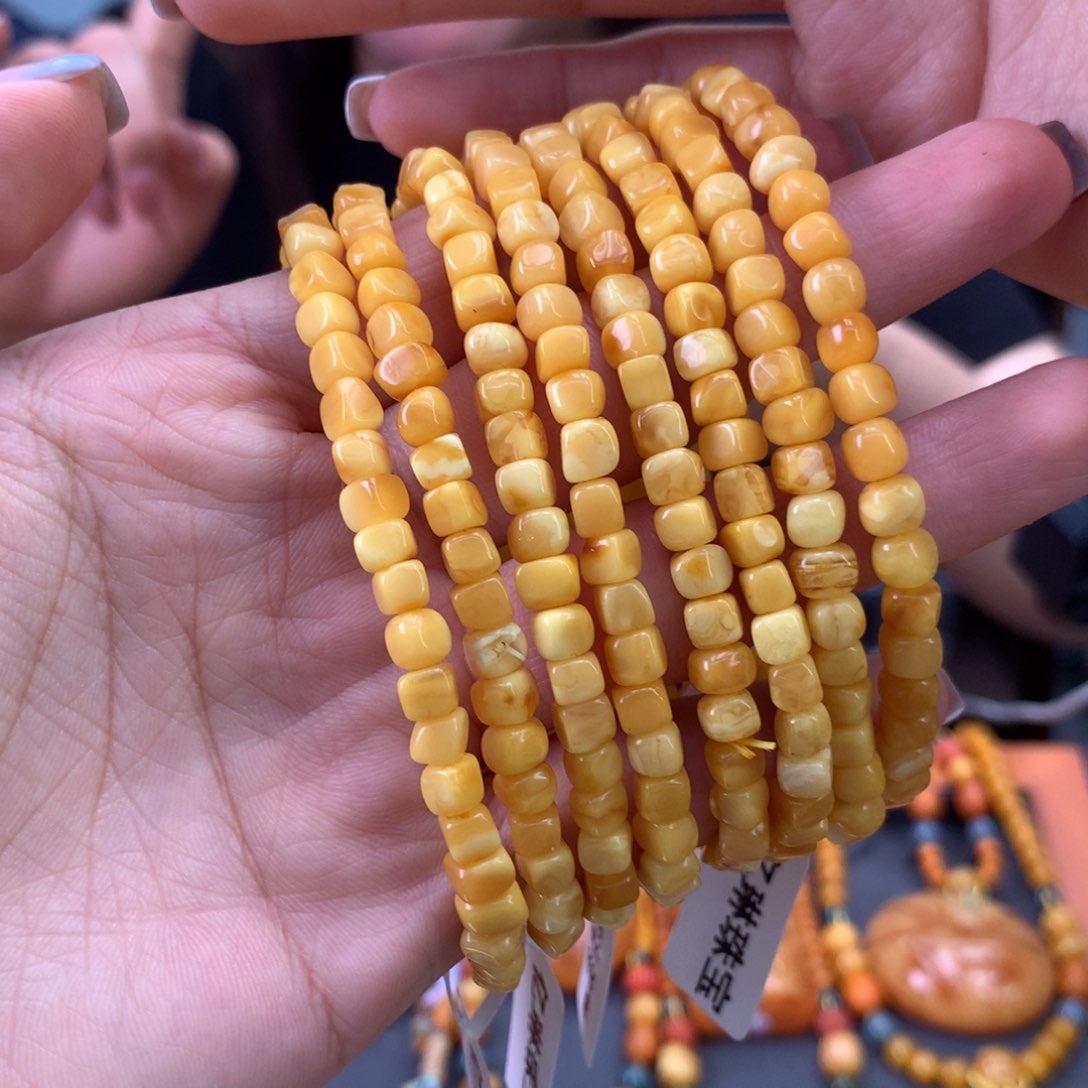 未镶嵌蜜蜡手串多样性发一