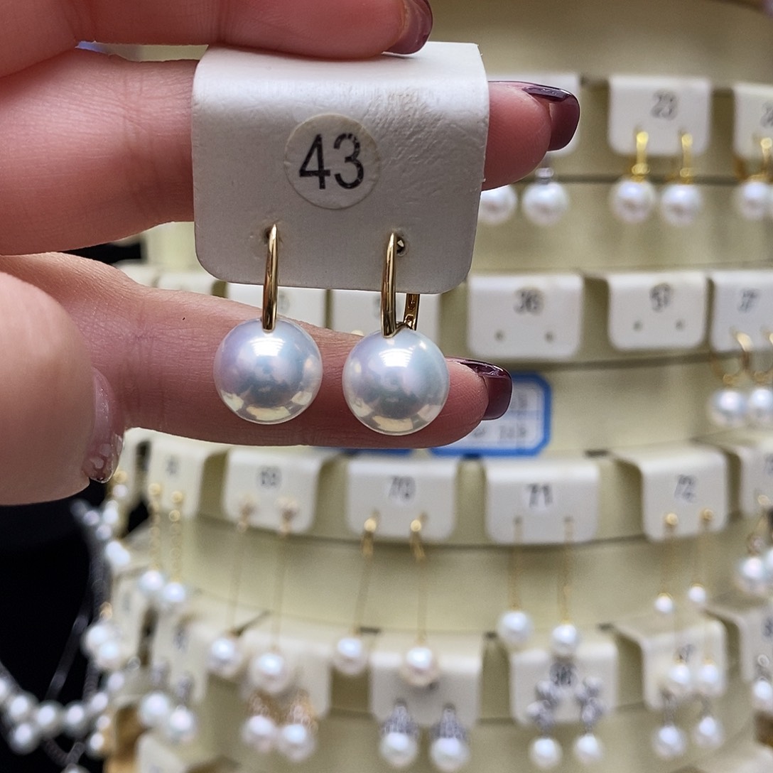 淡水珍珠耳饰18K金镶嵌
