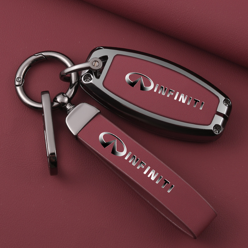 适用英菲尼迪钥匙套q50l二代qx50包qx60高档q70l男女金属壳扣专用