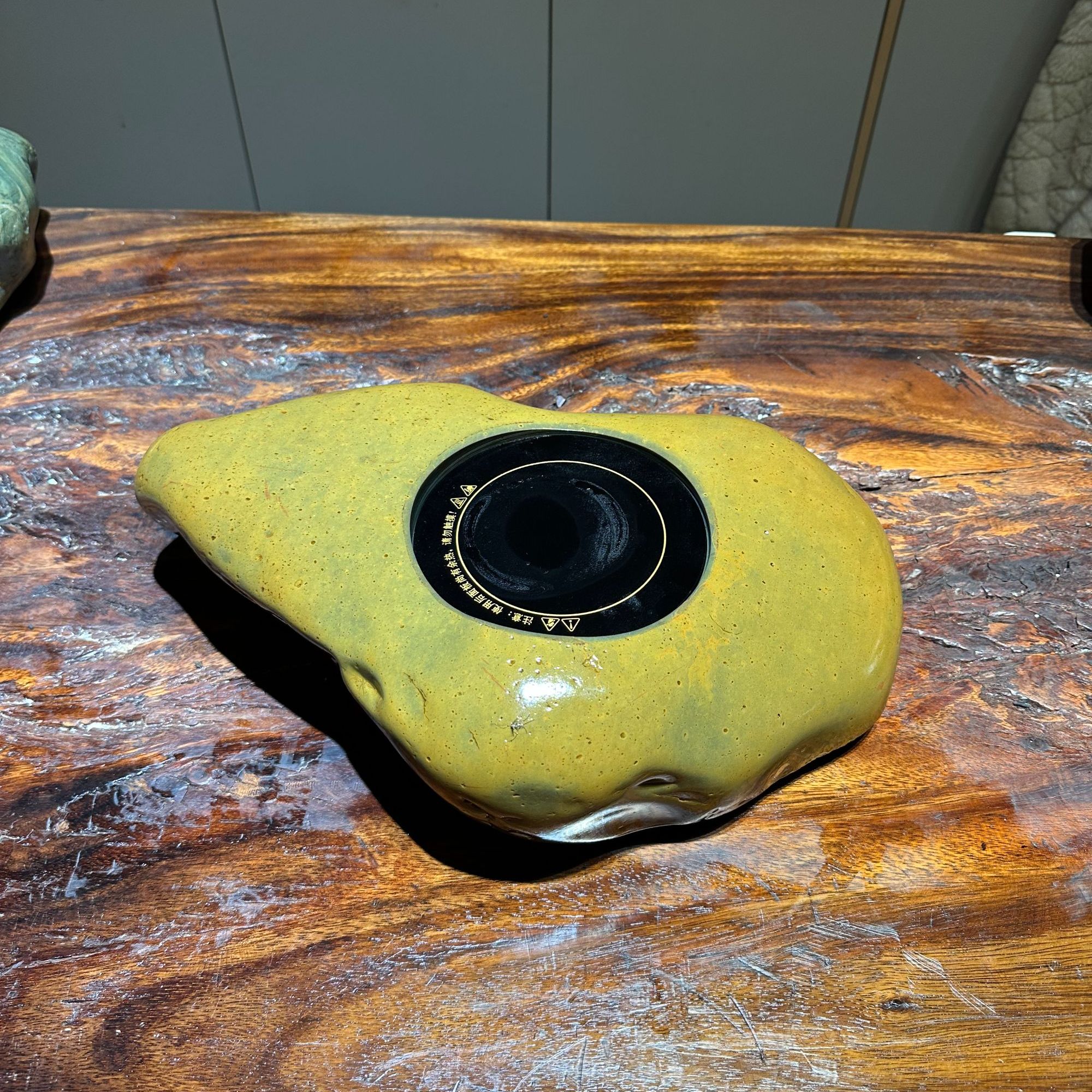 手工茶炉石头茶炉煮茶器电陶炉煮茶器家用茶道烧水创意耐热黄色