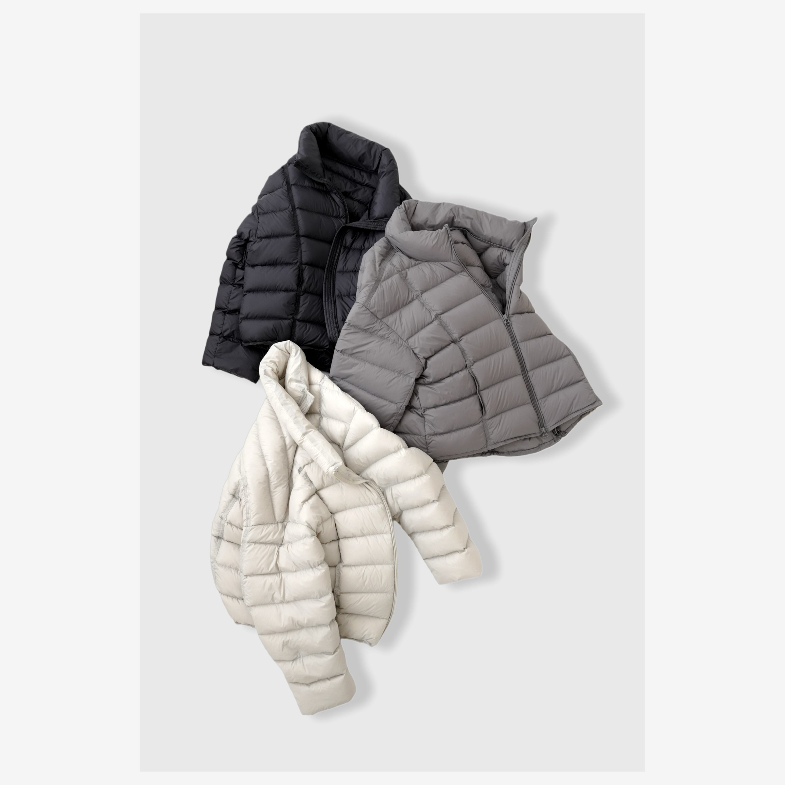 三色简约轻薄立领基础百搭羽绒服外套