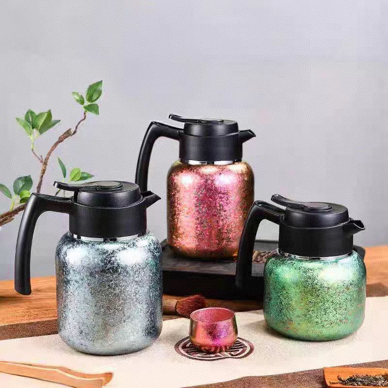 微瑕800-1100ML纯钛大冰花保温焖茶壶