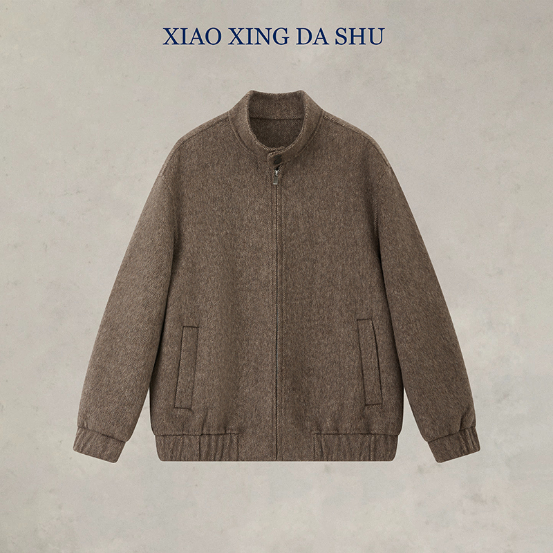 小幸大书.STUDIO--秋冬绵羊毛双面男装保暖时尚短款冬季立领