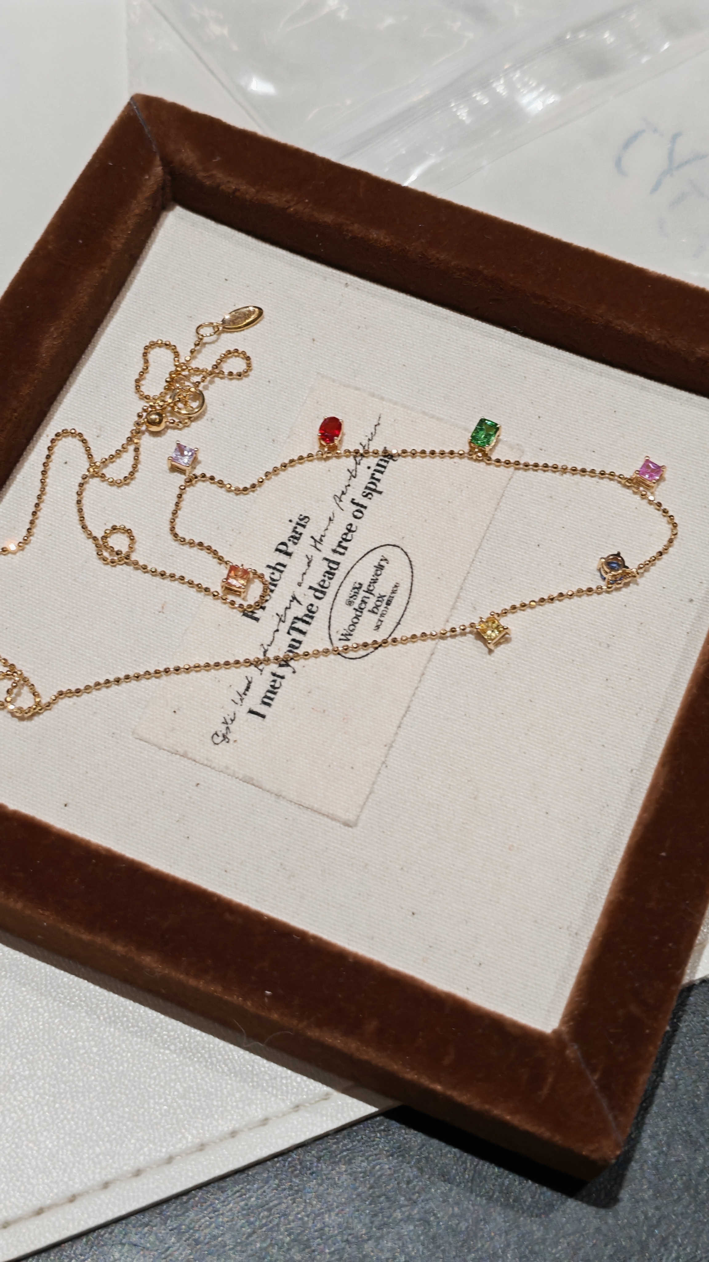 18K金 7彩宝项链