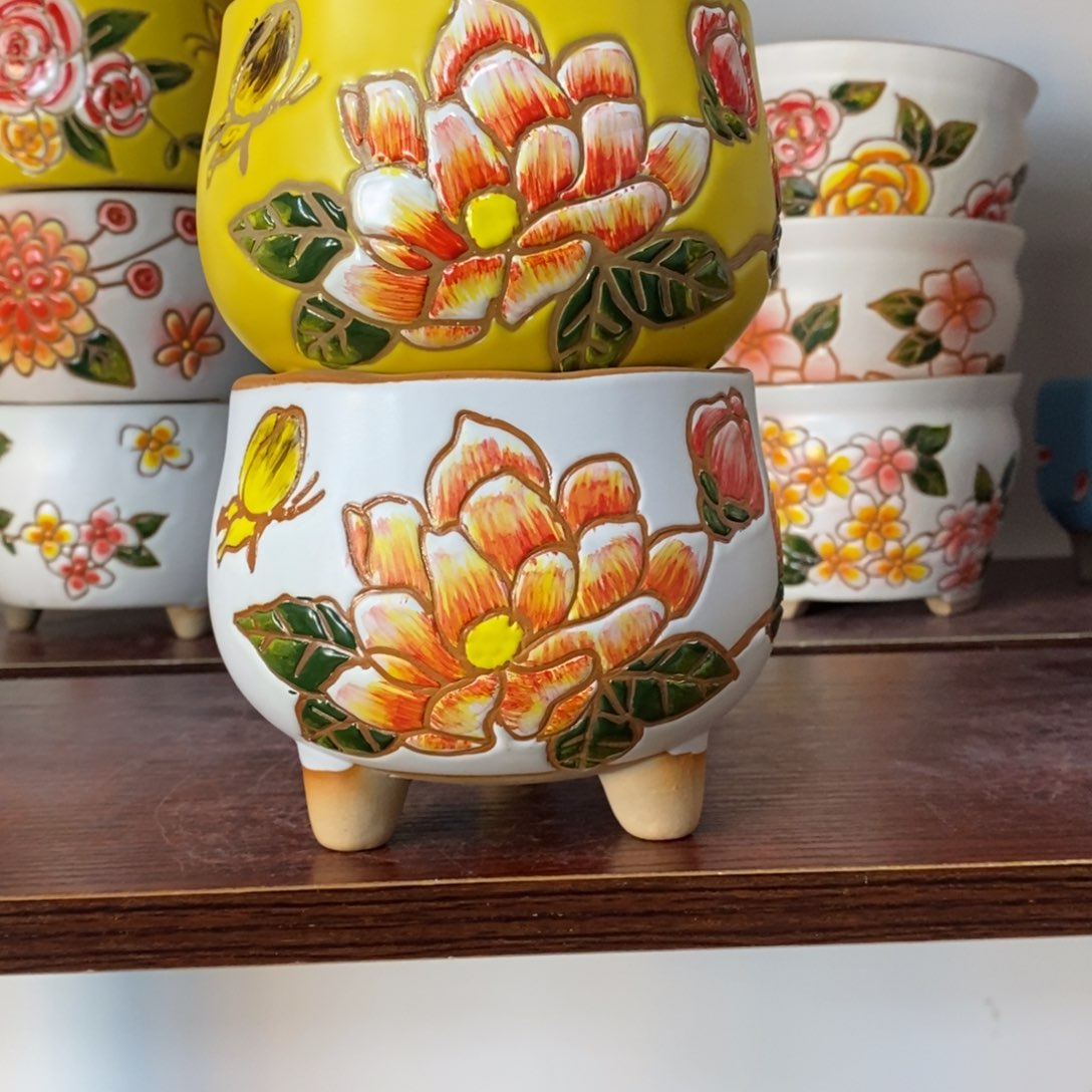 红陶韩式多肉植物花盆