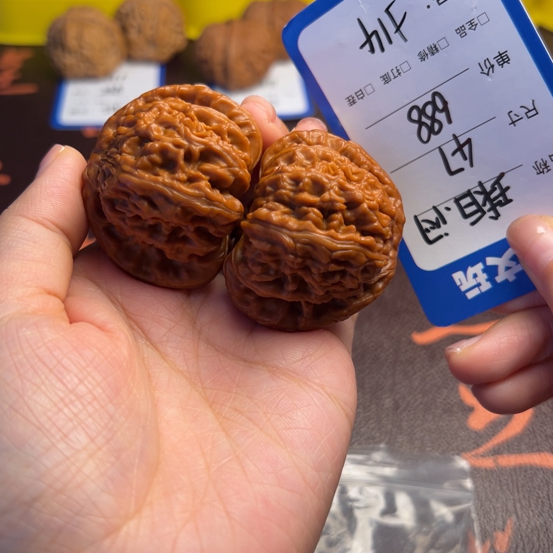 文玩核桃把件514全品白狮子47尺