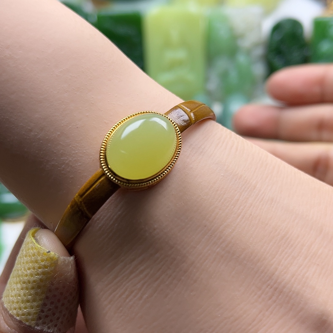 和田玉手牌银S925镶嵌